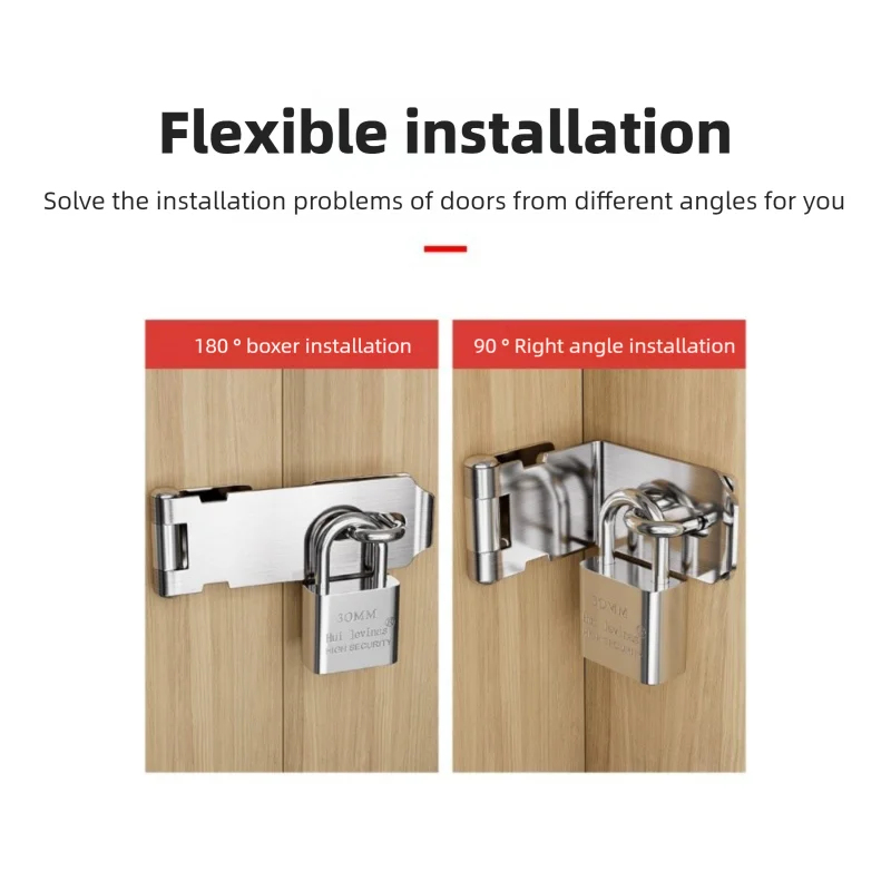 Home Security Tapo - Stainless Steel Right Angle Door Hasp,