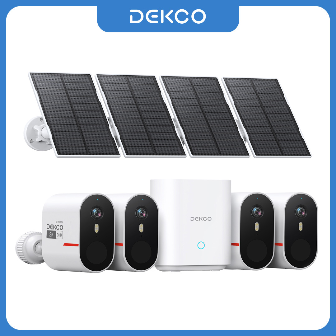 Home Security Alexa - Dekco 3MP WiFi Solar Camera System
