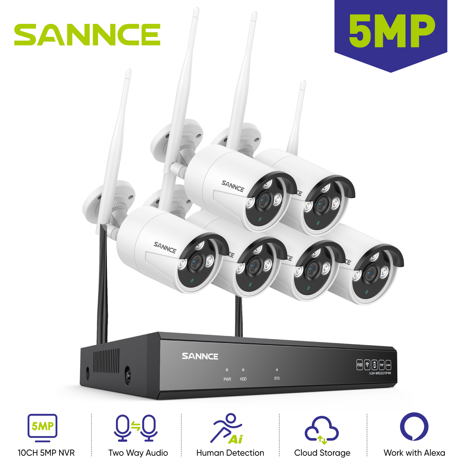 SANNCE 6PCS 5MP Wifi Camera IP - đánh giá và giá Home Security Camera System