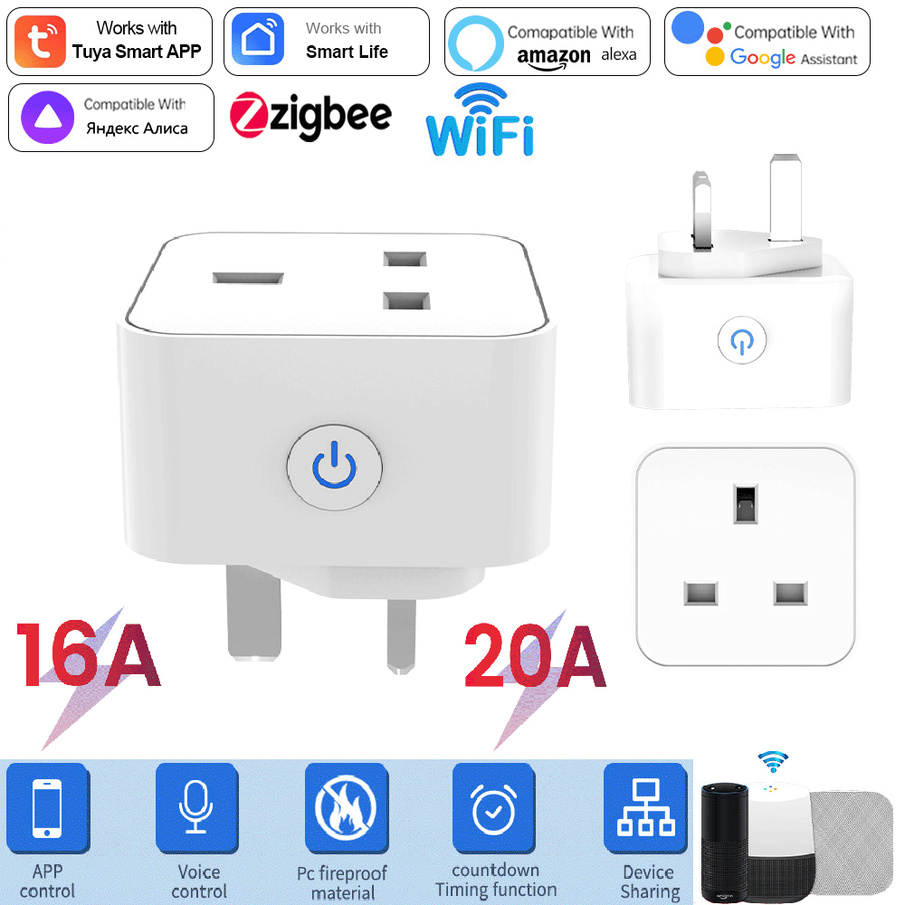 Tuya Smart Socket 16A/20A WiFi - đánh giá và giá Home Security Alexa