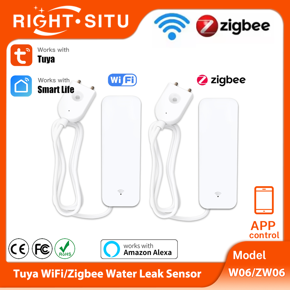 Tuya WiFi Zigbee Water Sensor  - đánh giá và giá Home Security Alexa