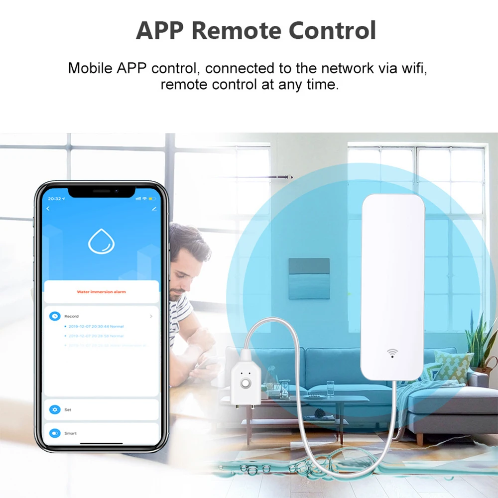 Tuya WiFi Zigbee Water Sensor  - đánh giá và giá Home Security Alexa