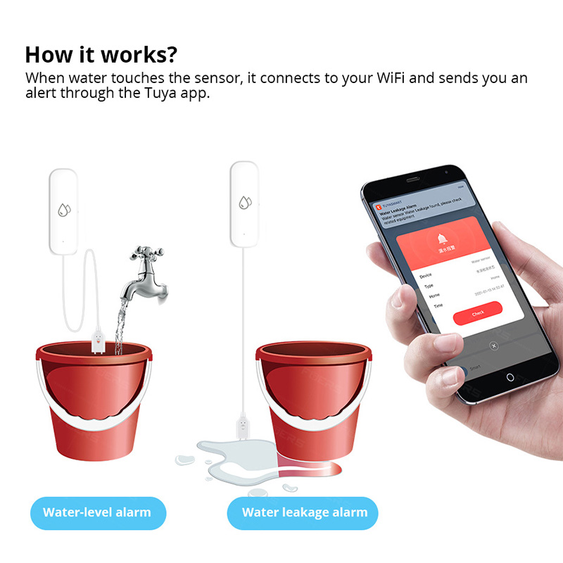 Tuya WiFi Water Leakage Alarm  - đánh giá và giá Home Security Alexa