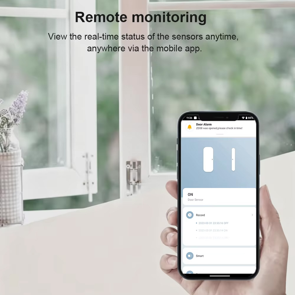 Zigbee 3.0 Door Window Sensor  - đánh giá và giá Home Security Alexa