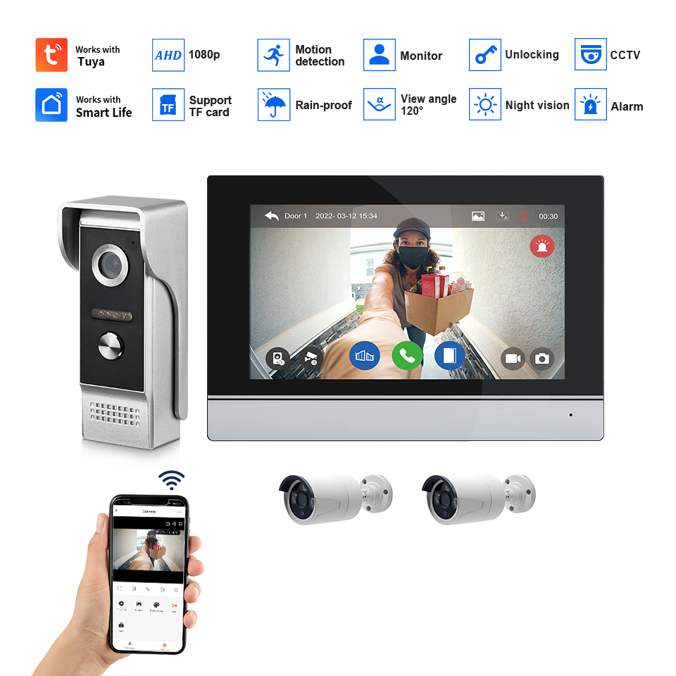 7Inch IPS Screen 2MP  Tuya Rem - đánh giá và giá Home Security Honeywell