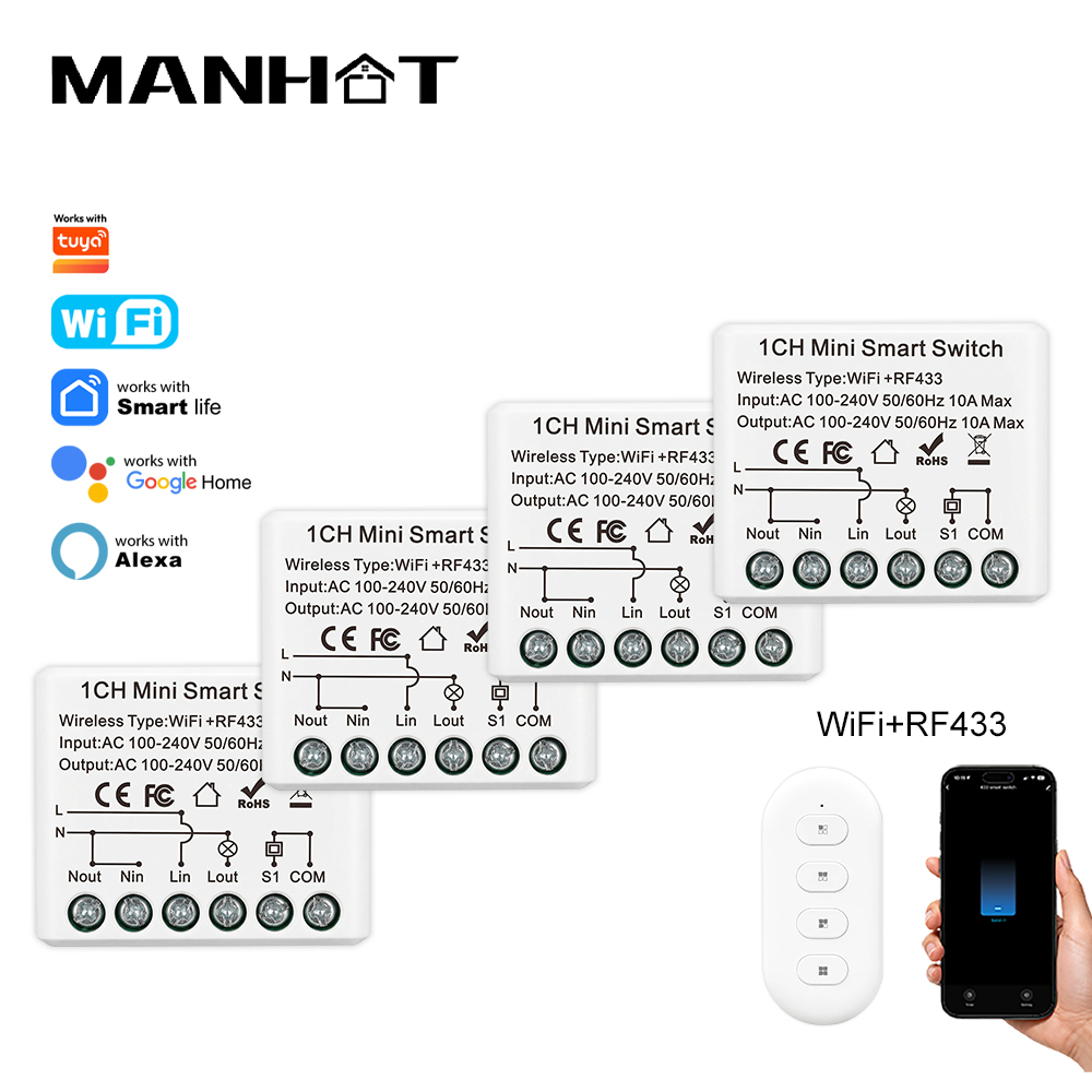 10A Mini WIFI Smart Switch RF4 - đánh giá và giá Home Security Alexa