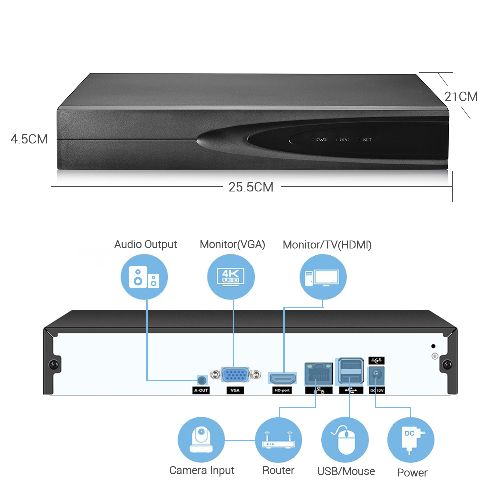 4K ONVIF Camera Quan Sát NVR 3 - đánh giá và giá Home Security Camera System